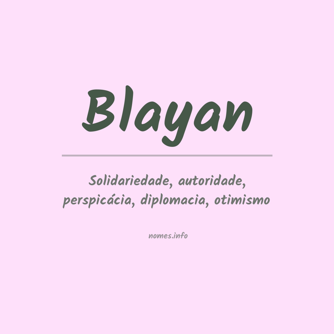 Significado do nome Blayan