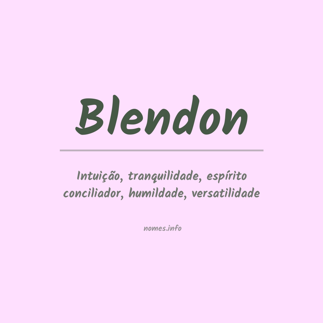 Significado do nome Blendon