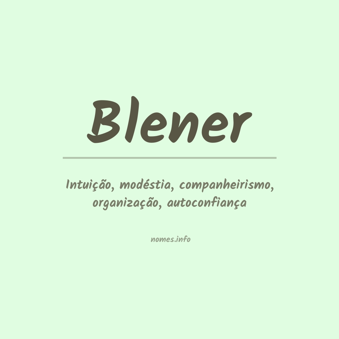 Significado do nome Blener