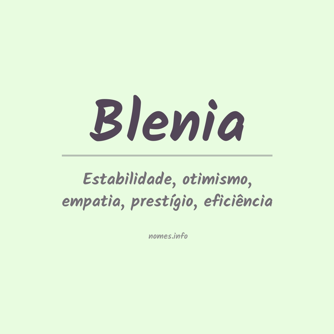 Significado do nome Blenia