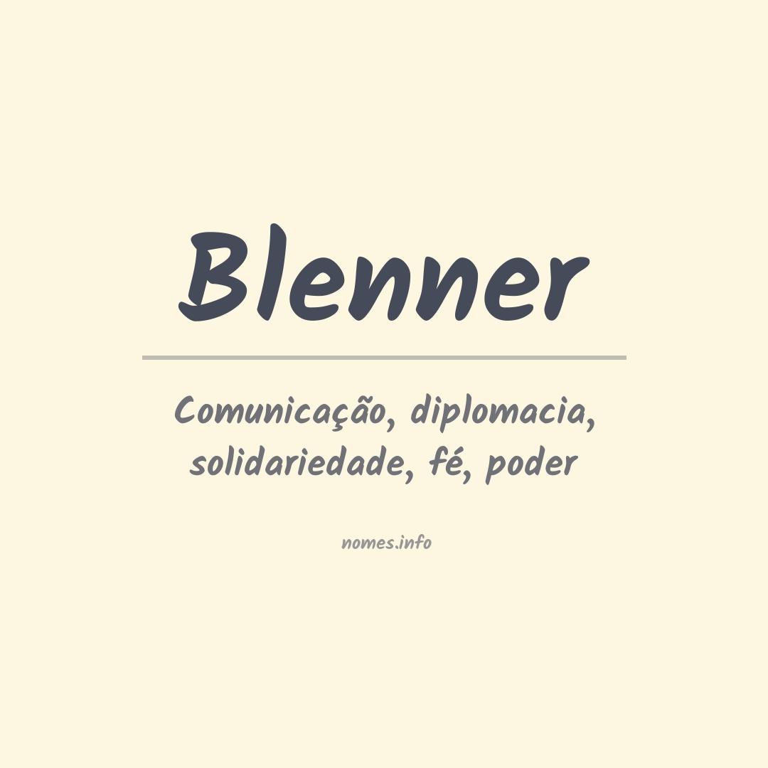 Significado do nome Blenner