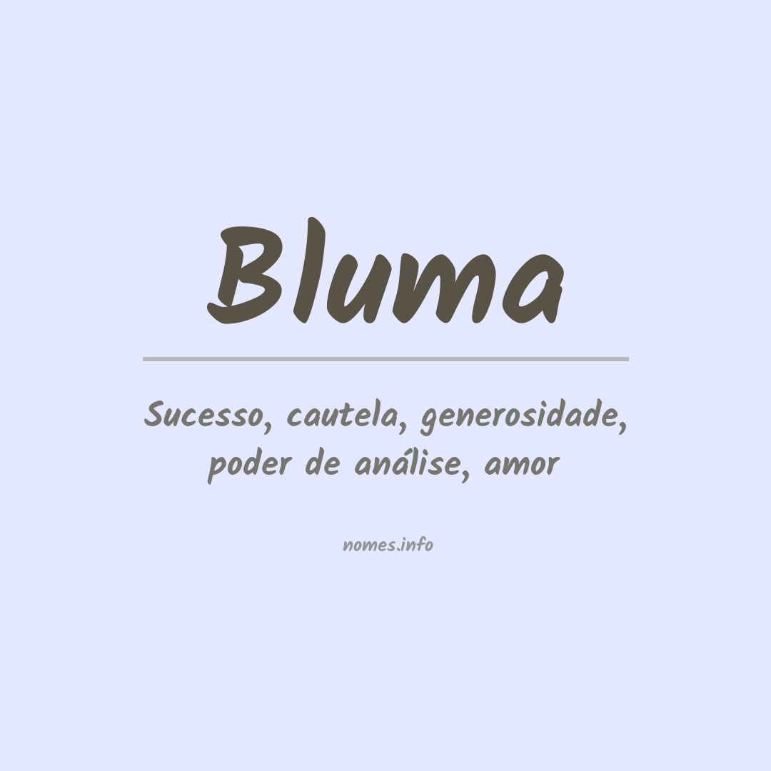 Significado do nome Bluma