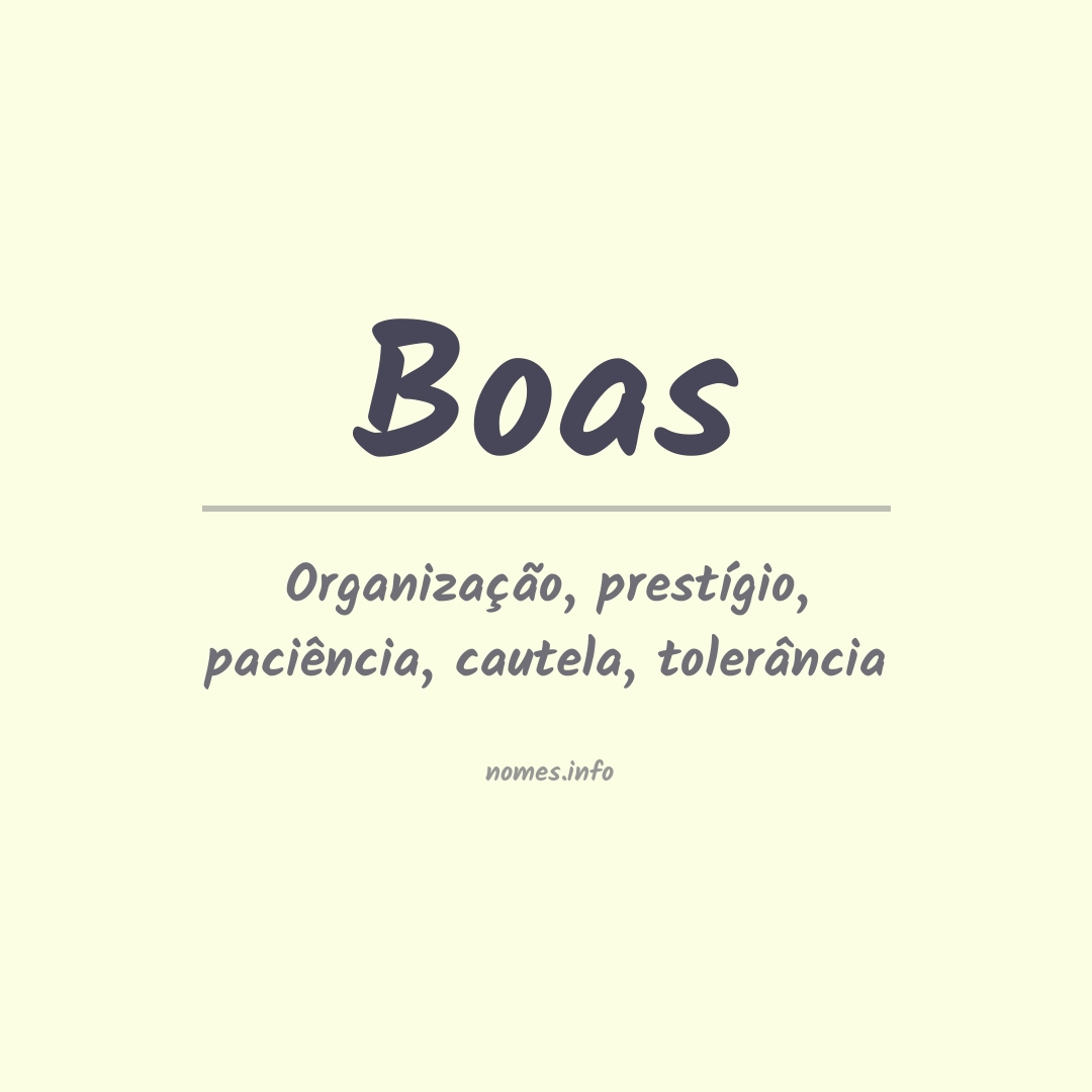 Significado do nome Boas