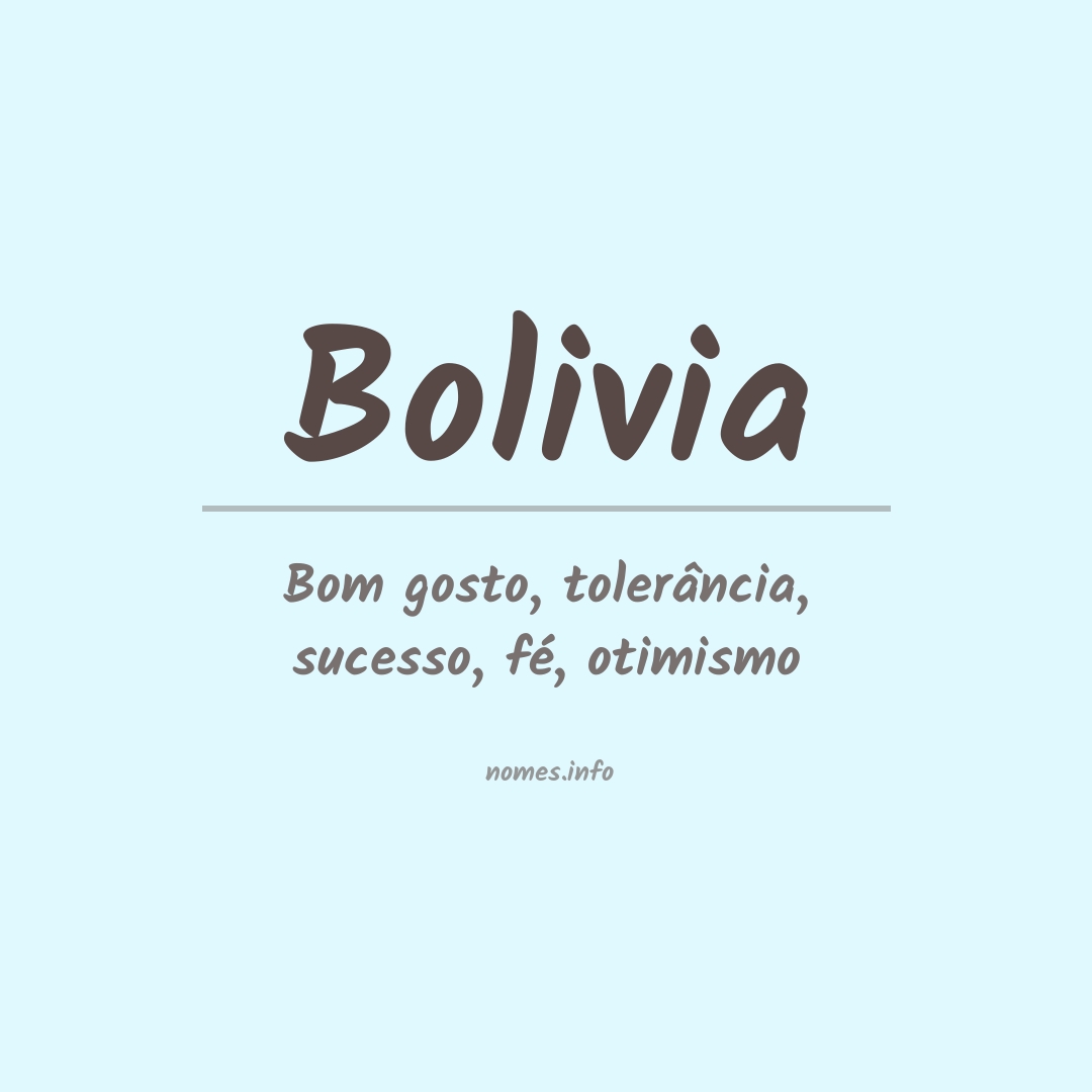 Significado do nome Bolivia