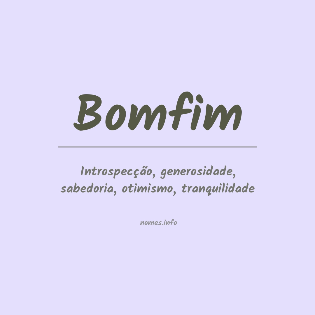 Significado do nome Bomfim
