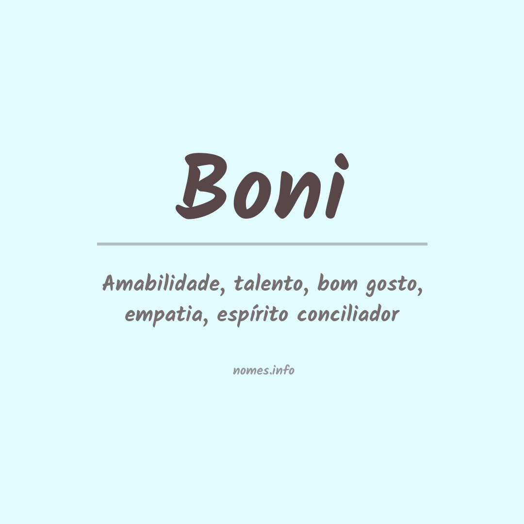 Significado do nome Boni
