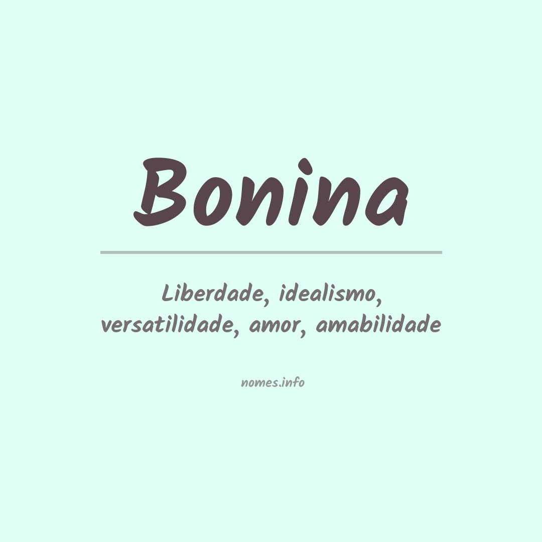 Significado do nome Bonina