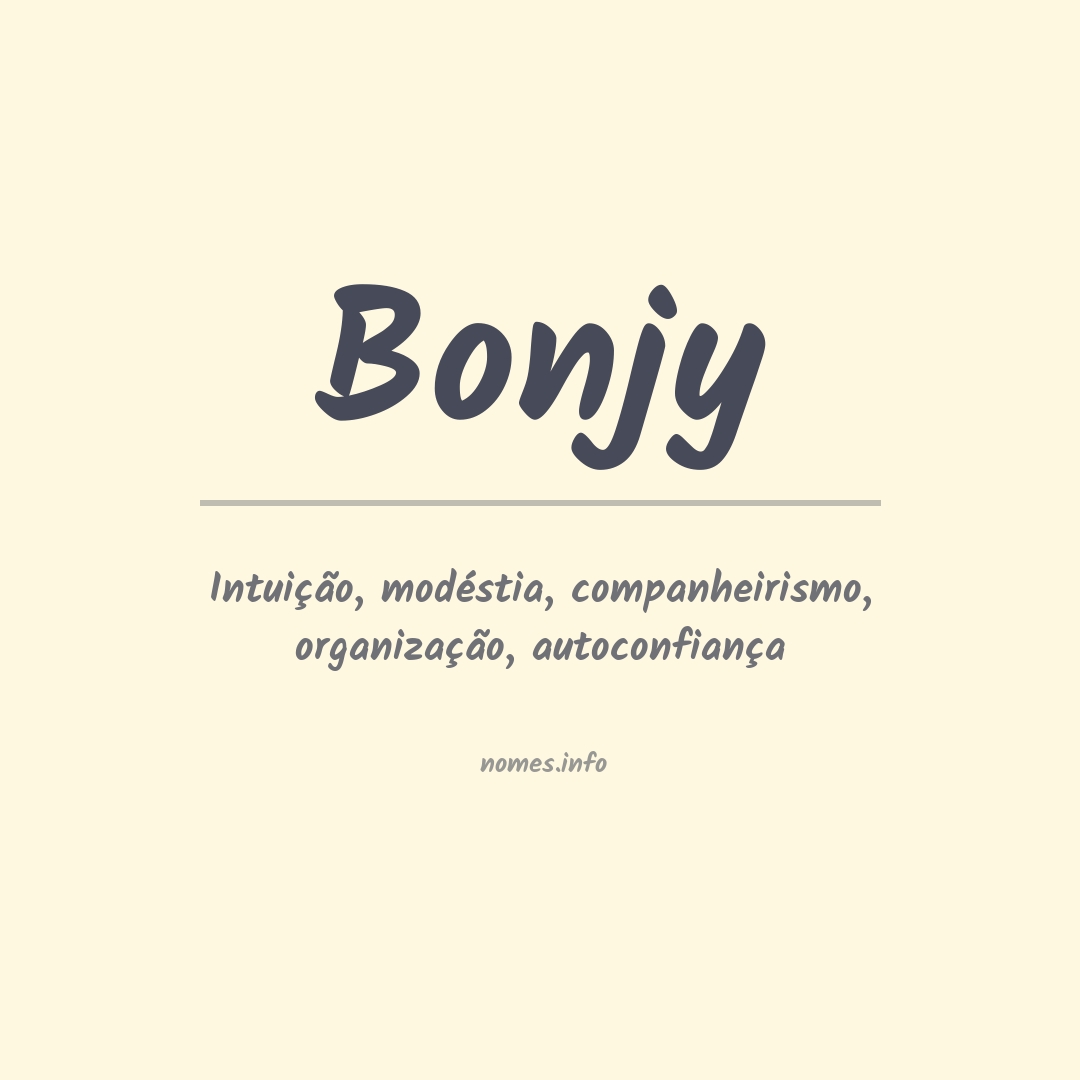 Significado do nome Bonjy