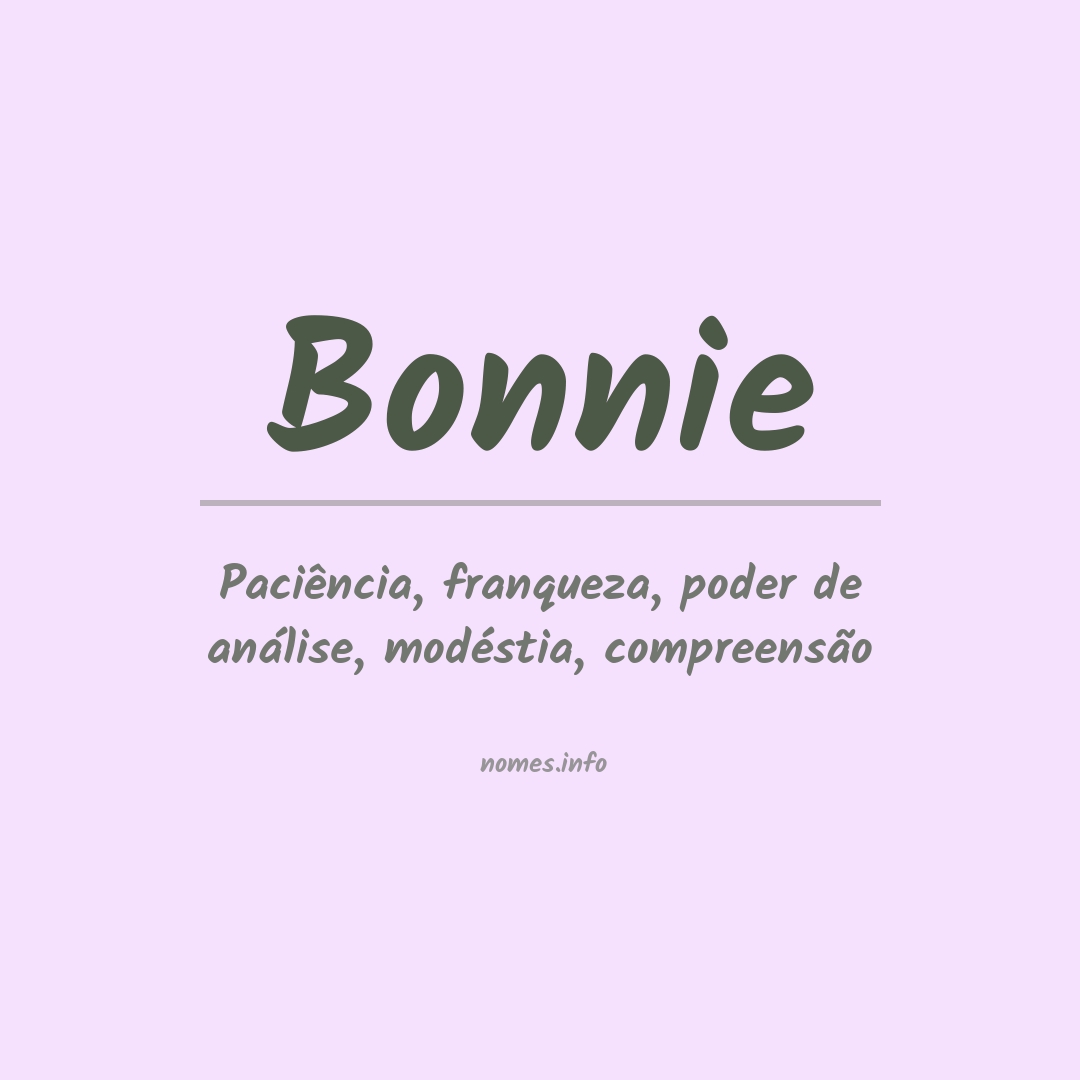 Significado do nome Bonnie