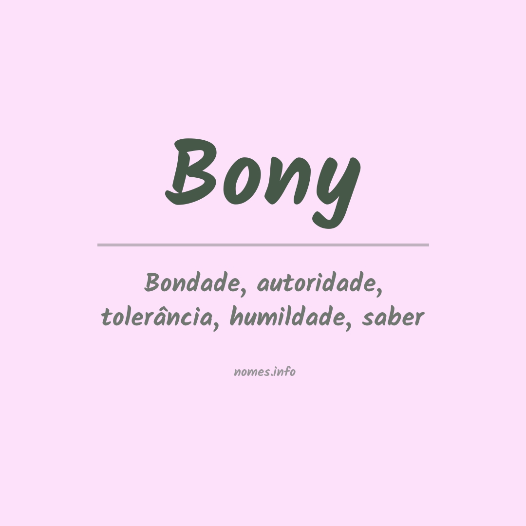 Significado do nome Bony