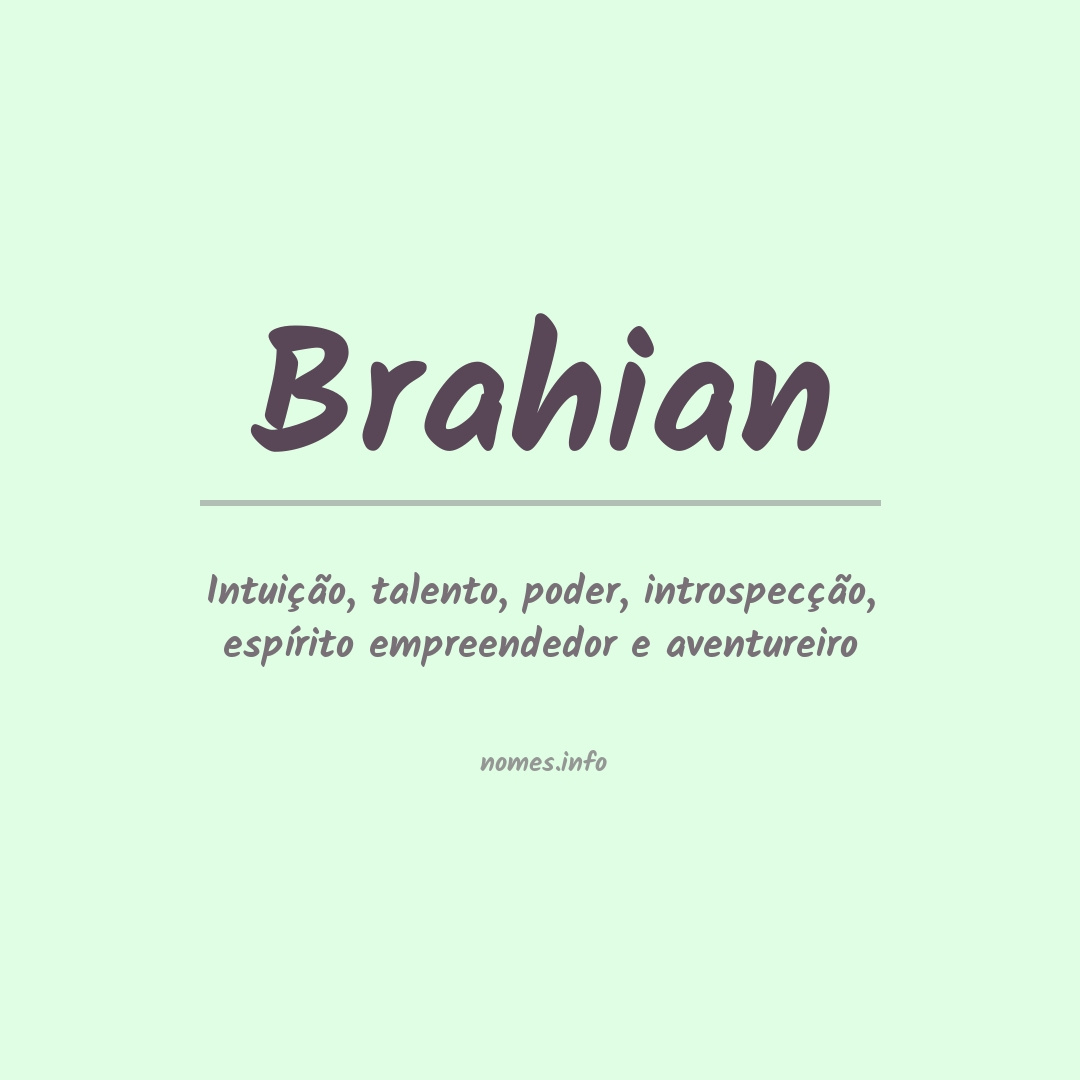 Significado do nome Brahian