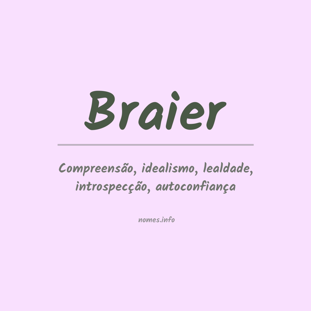 Significado do nome Braier