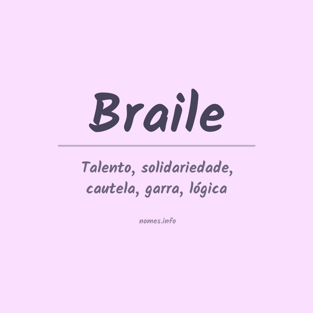 Significado do nome Braile