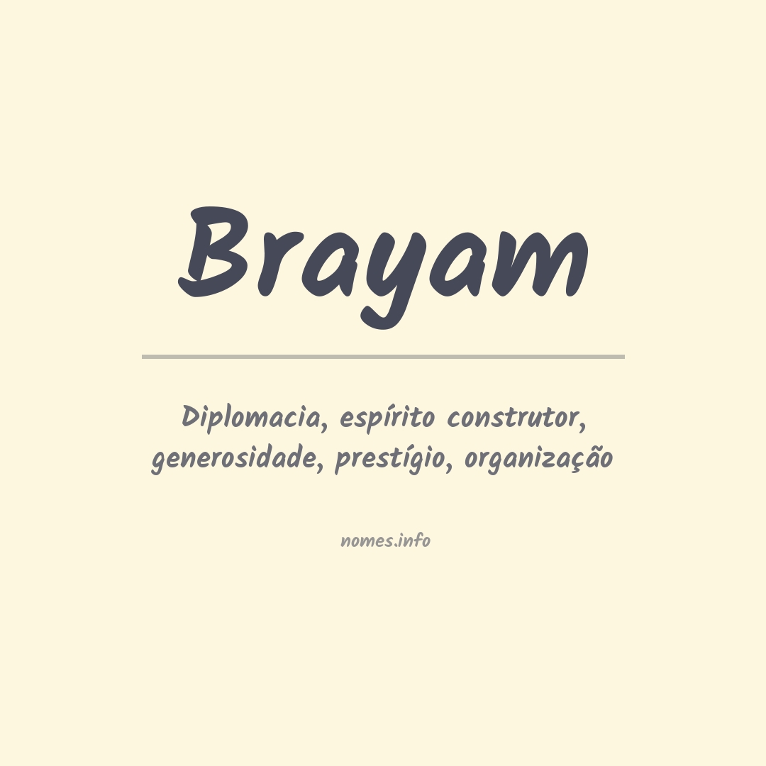 Significado do nome Brayam