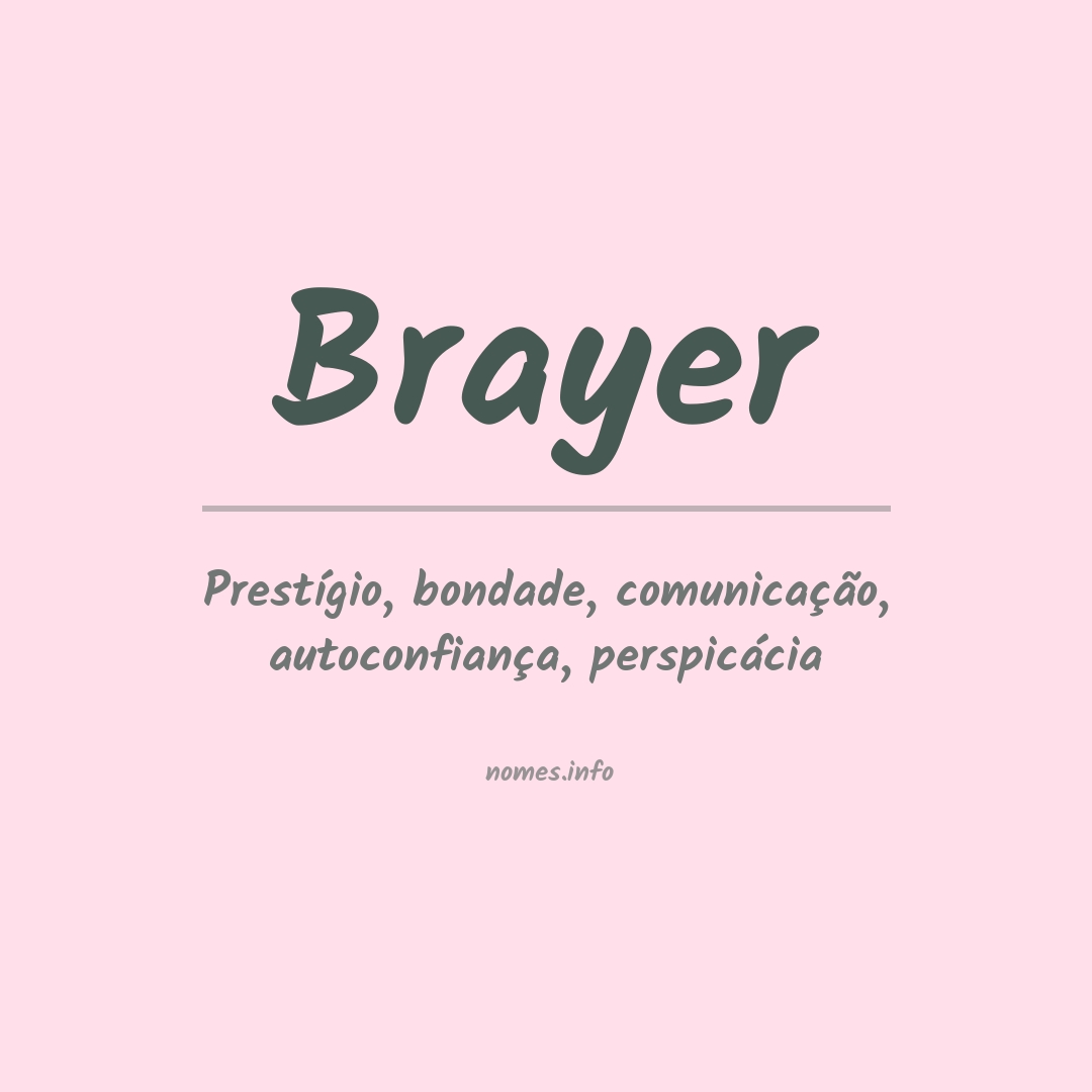 Significado do nome Brayer