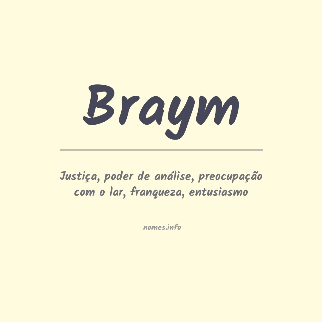 Significado do nome Braym