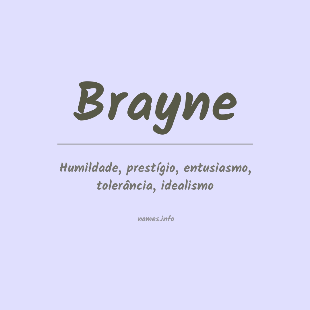 Significado do nome Brayne