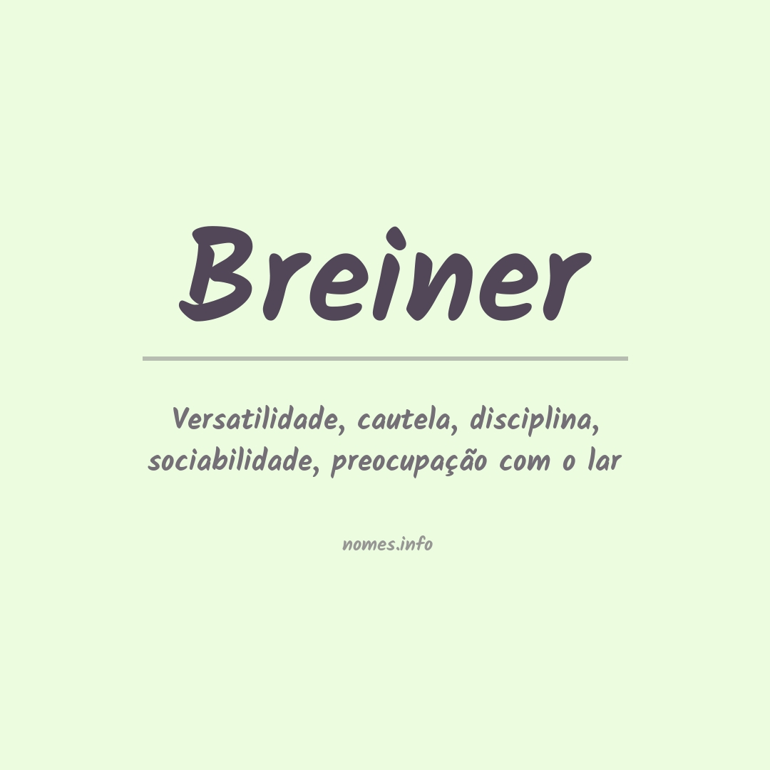 Significado do nome Breiner