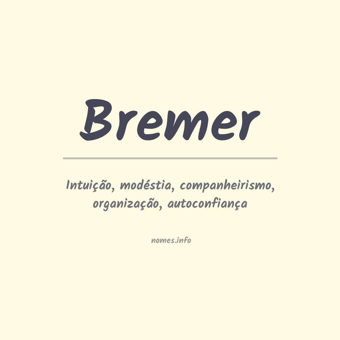 Significado do nome Bremer