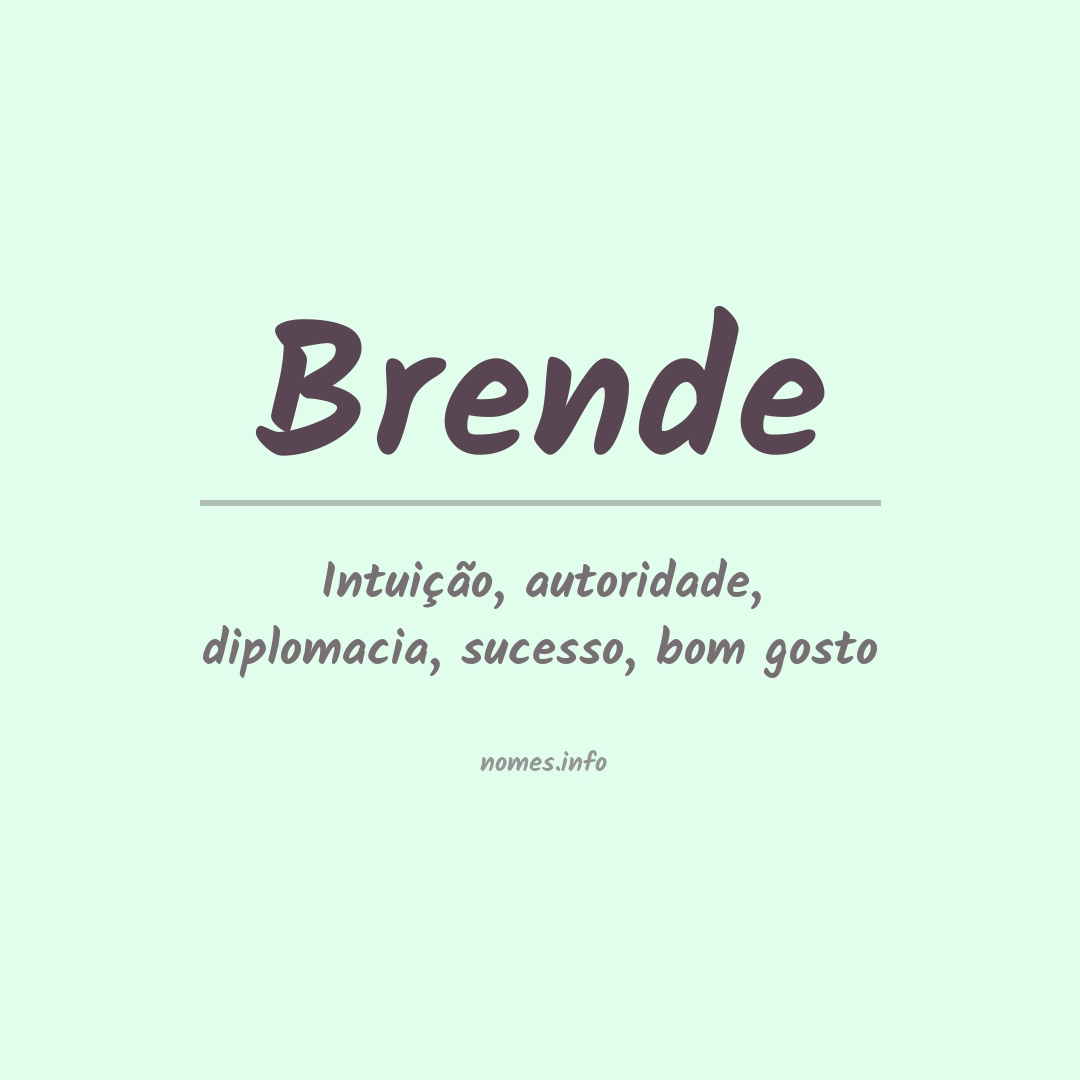 Significado do nome Brende