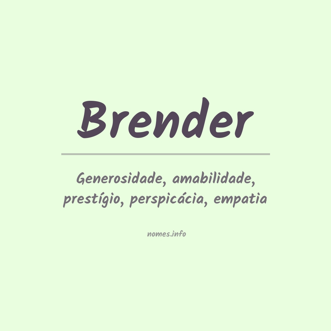 Significado do nome Brender