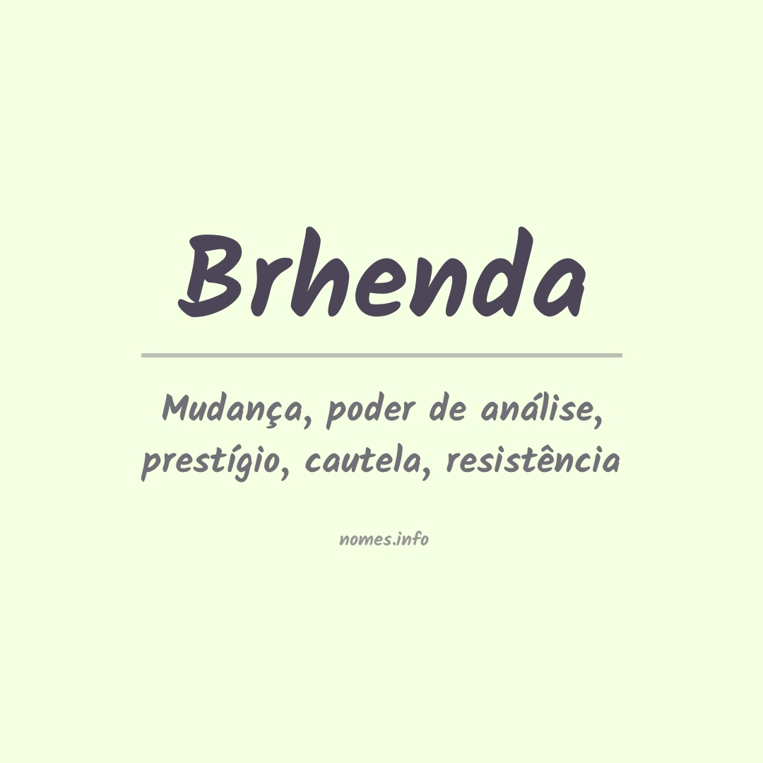 Significado do nome Brhenda