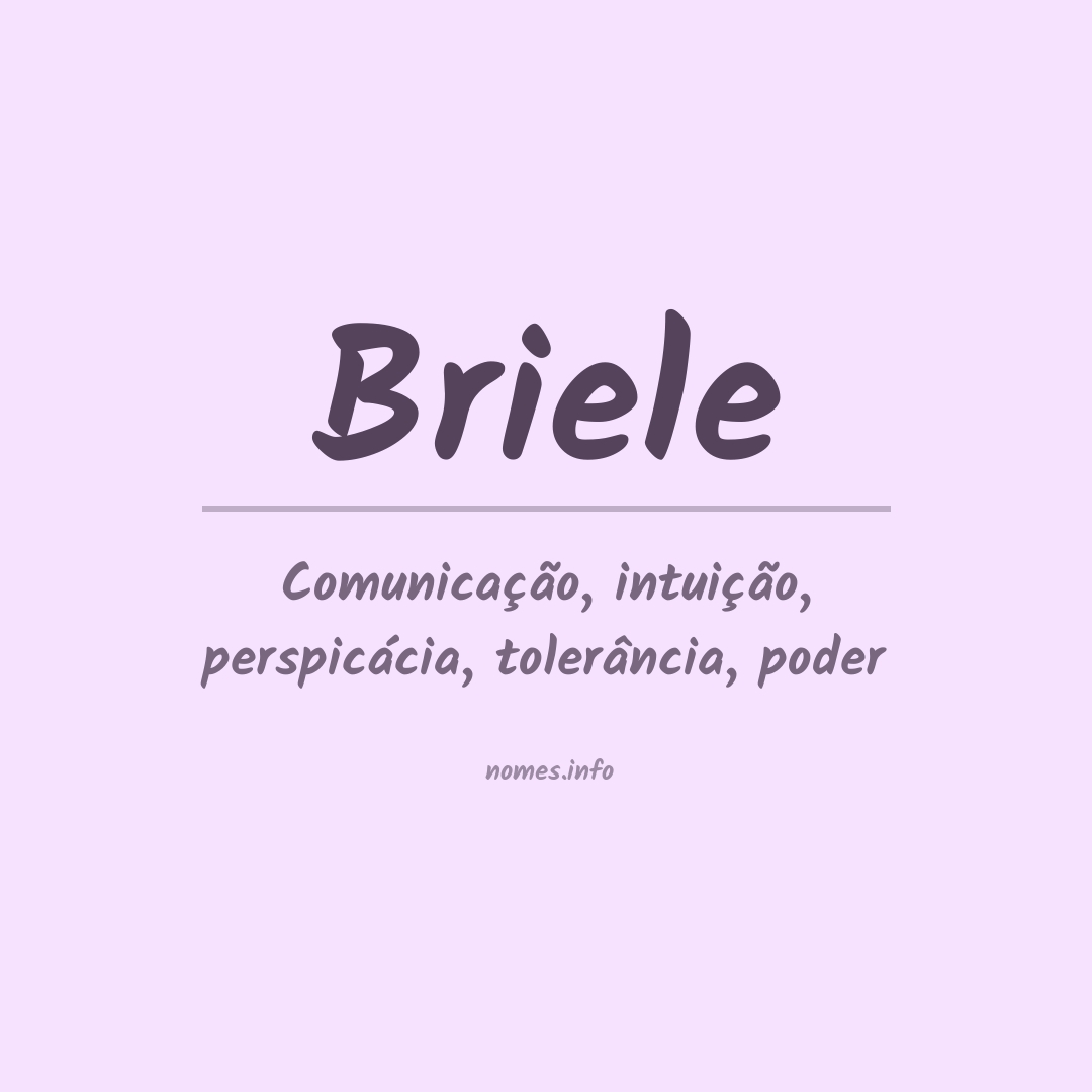 Significado do nome Briele