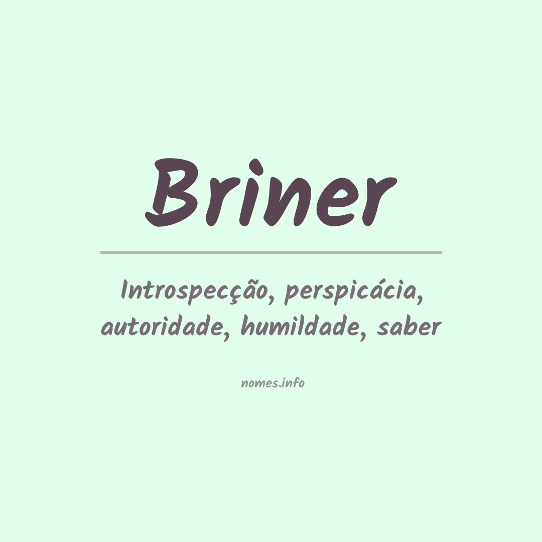 Significado do nome Briner