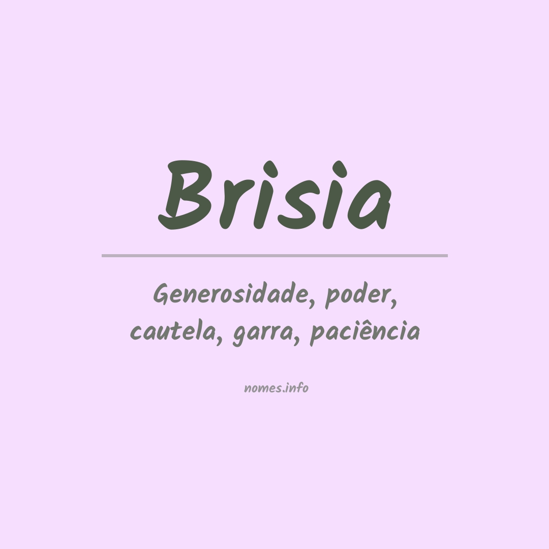 Significado do nome Brisia