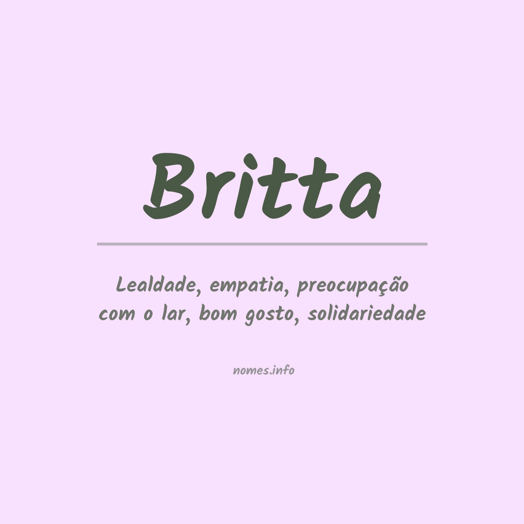 Significado do nome Britta