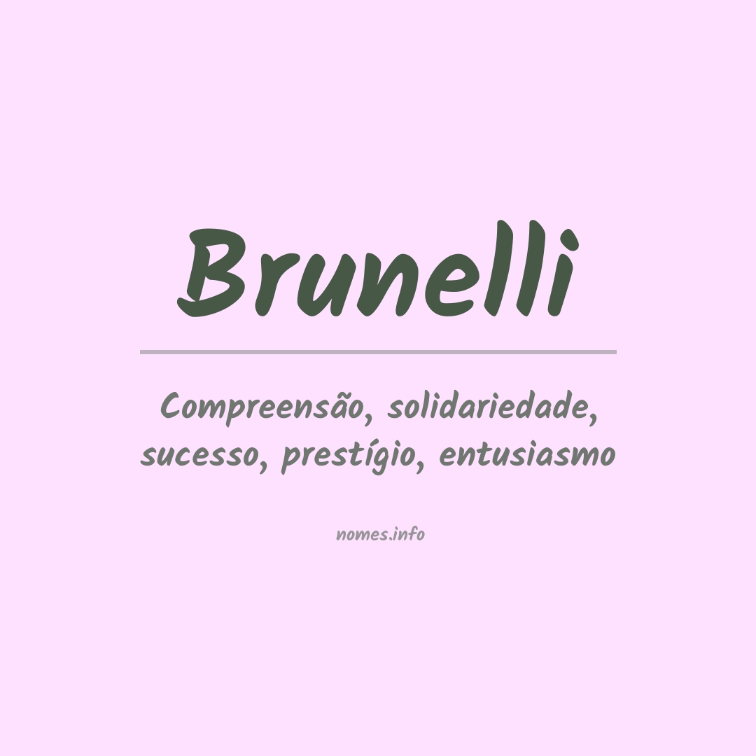 Significado do nome Brunelli