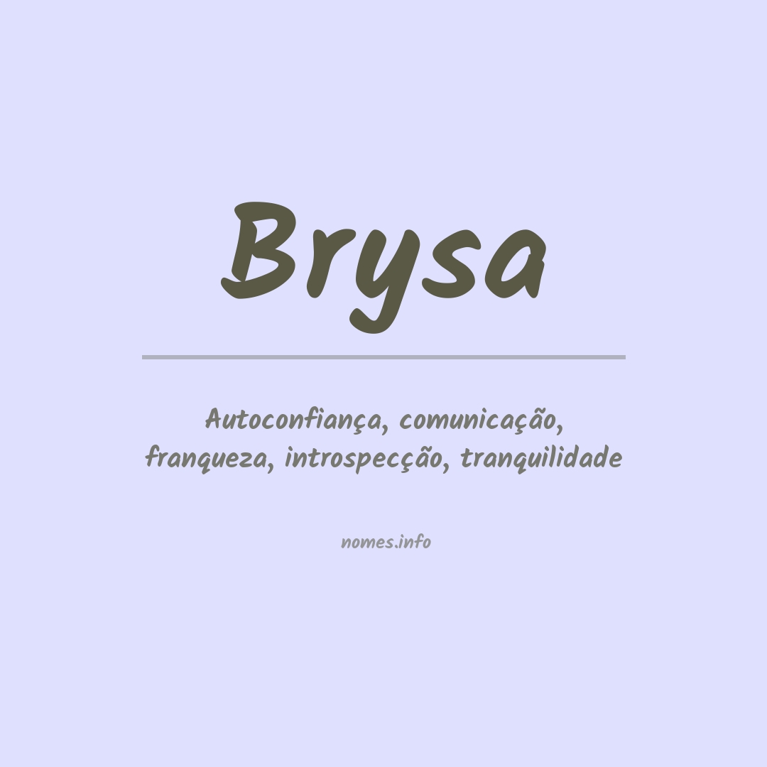 Significado do nome Brysa