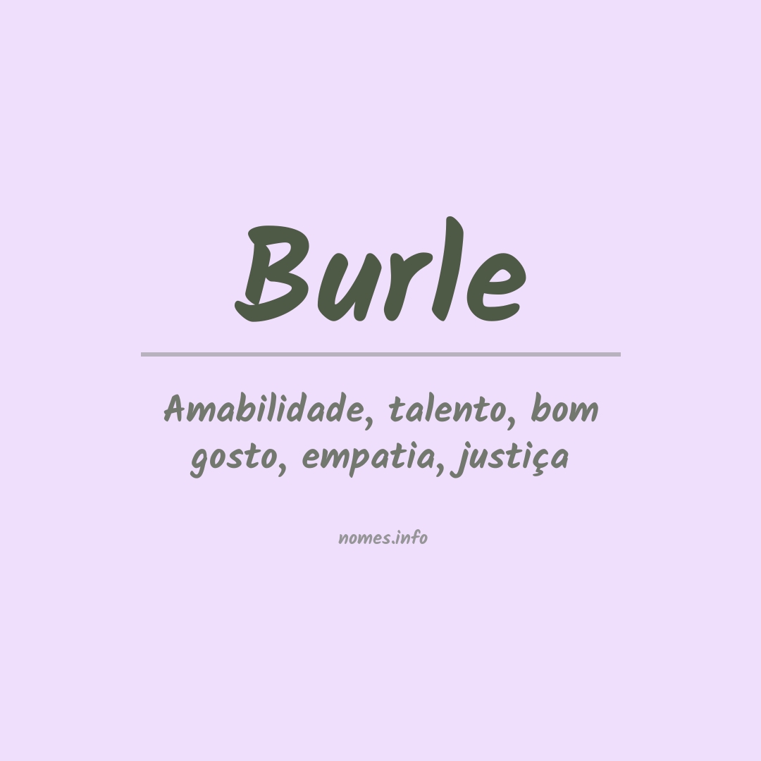 Significado do nome Burle