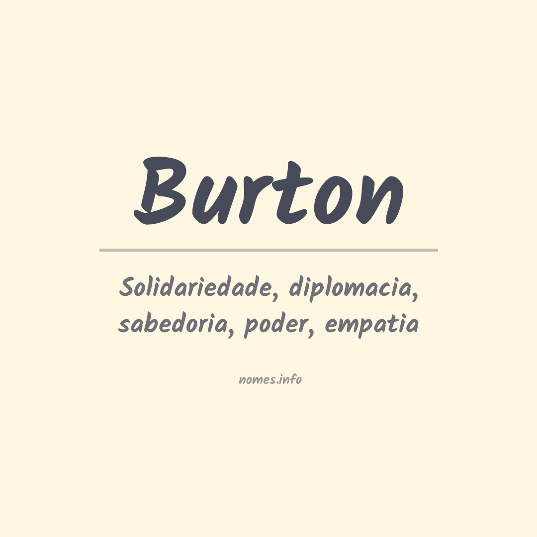 Significado do nome Burton
