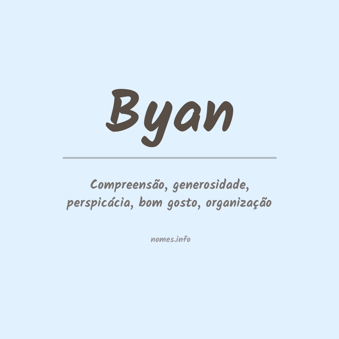 Significado do nome Byan