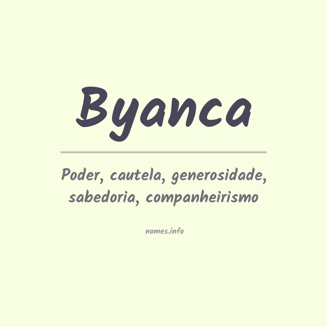 Significado do nome Byanca