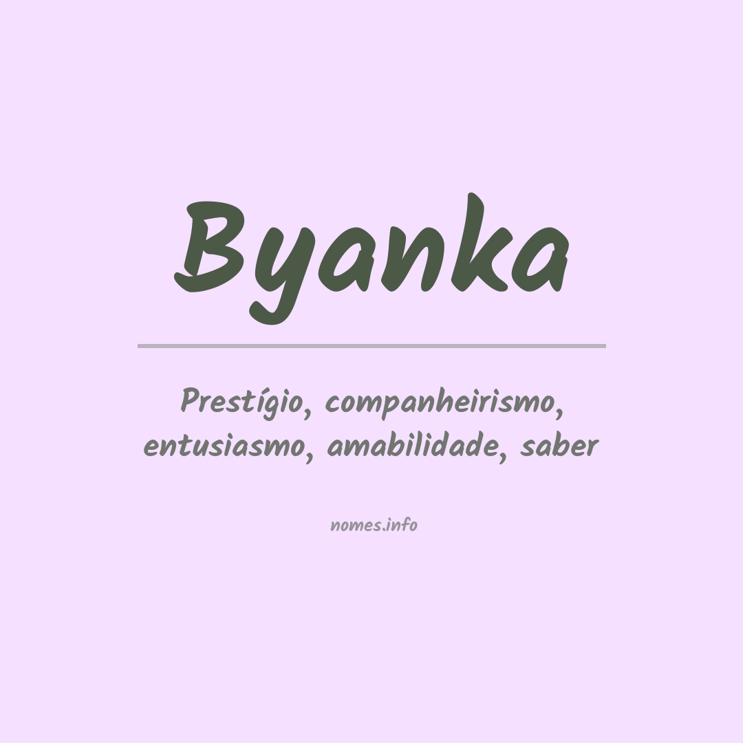Significado do nome Byanka