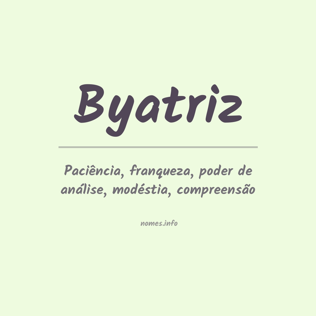 Significado do nome Byatriz