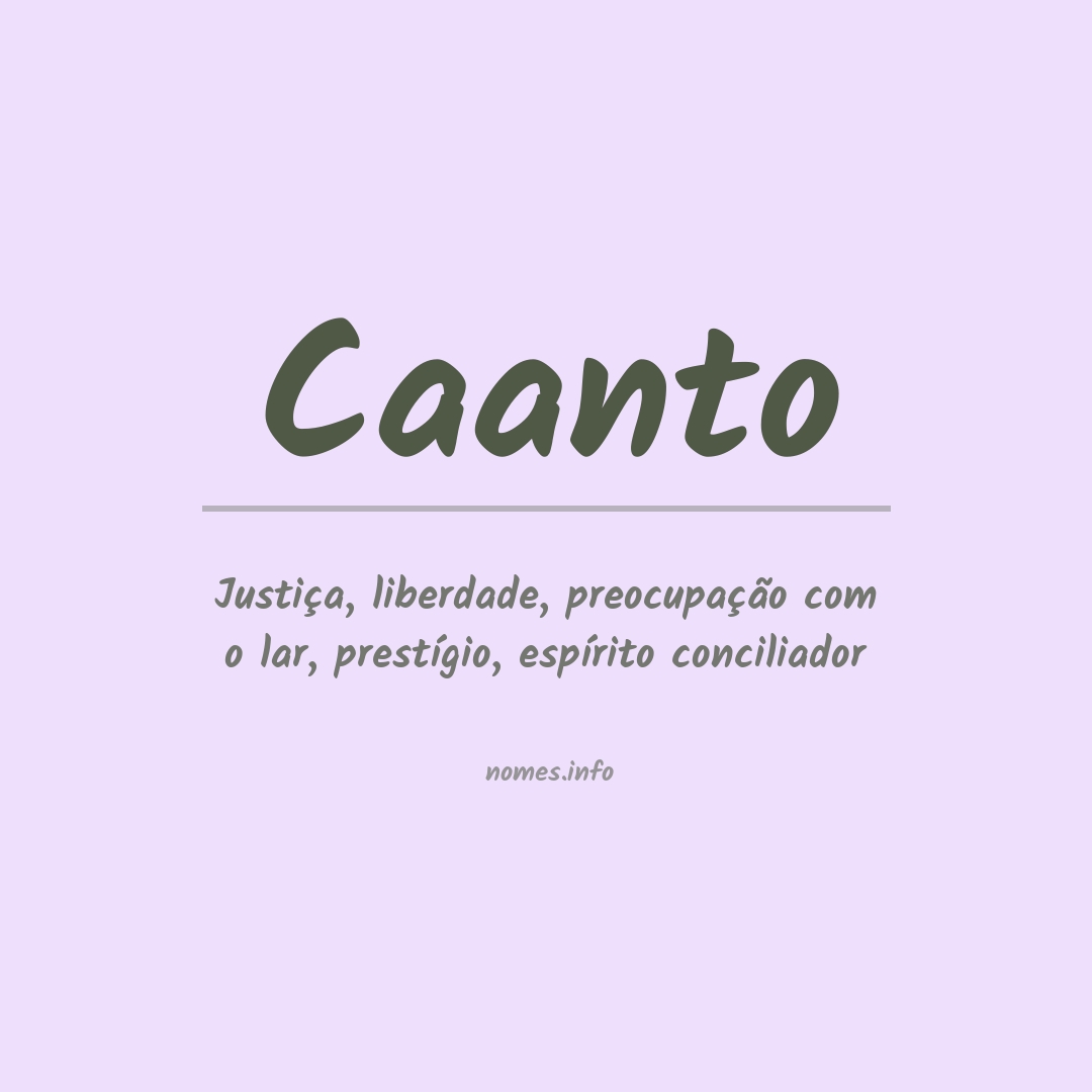 Significado do nome Caanto