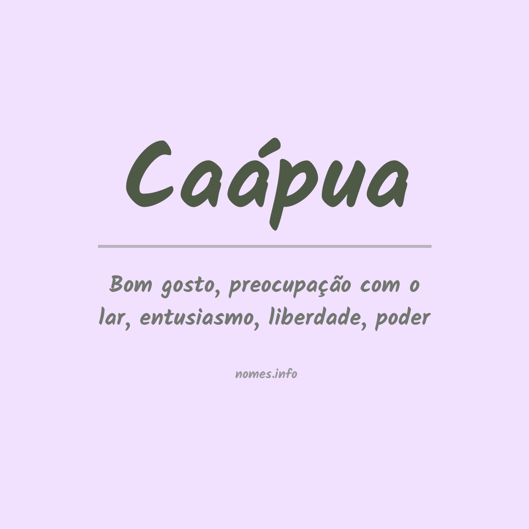 Significado do nome Caápua