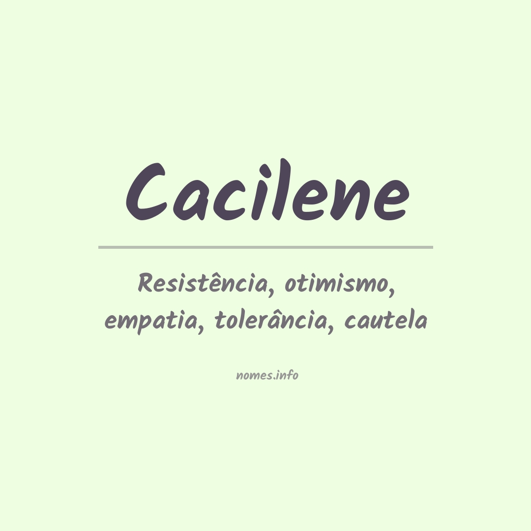 Significado do nome Cacilene