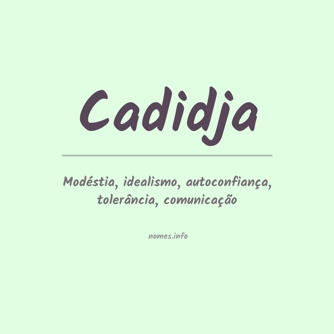 Significado do nome Cadidja