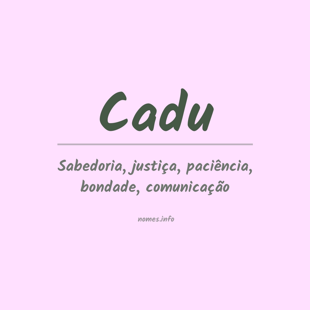 Significado do nome Cadu