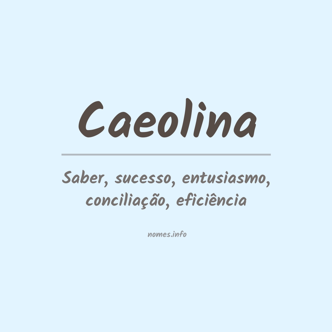 Significado do nome Caeolina