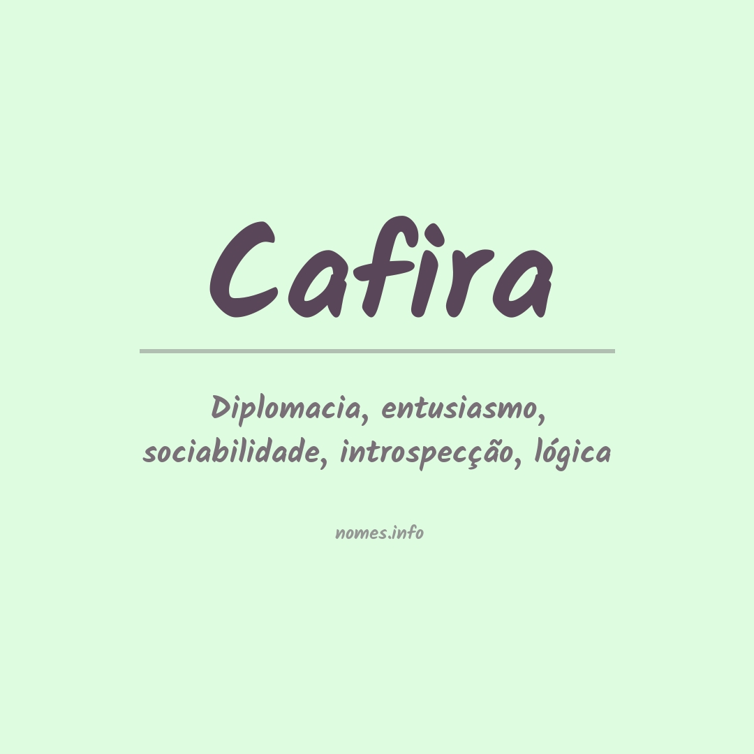Significado do nome Cafira