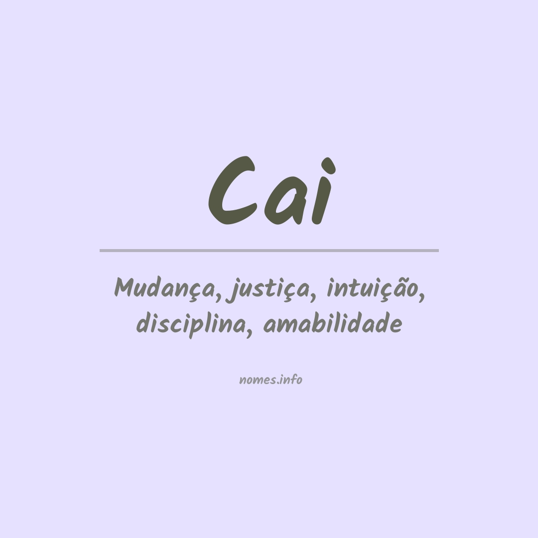 Significado do nome Cai