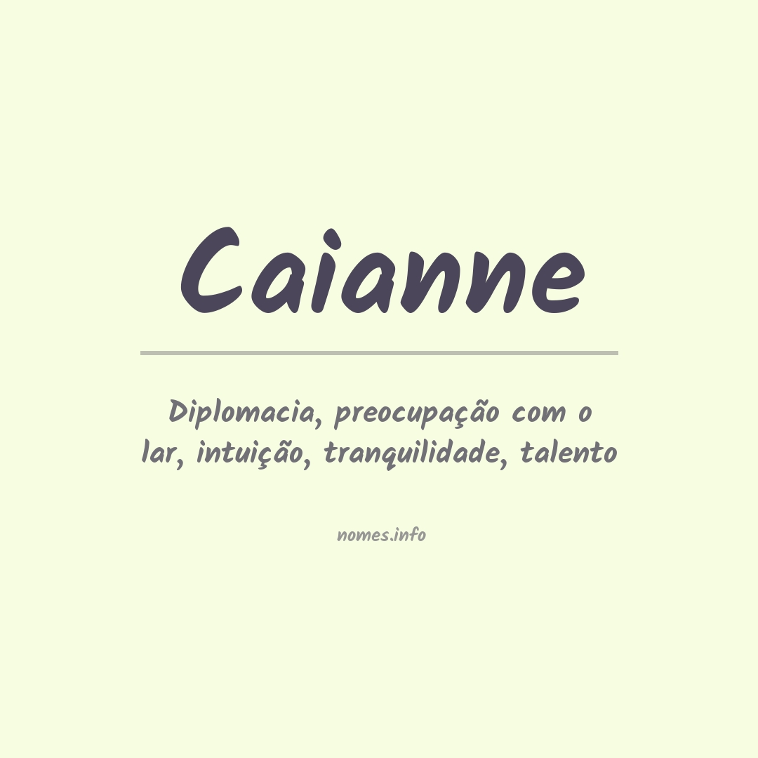 Significado do nome Caianne