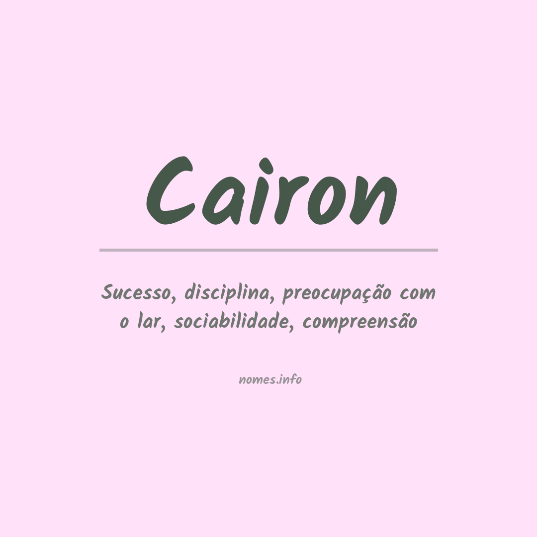 Significado do nome Cairon Significado do nome Cairon