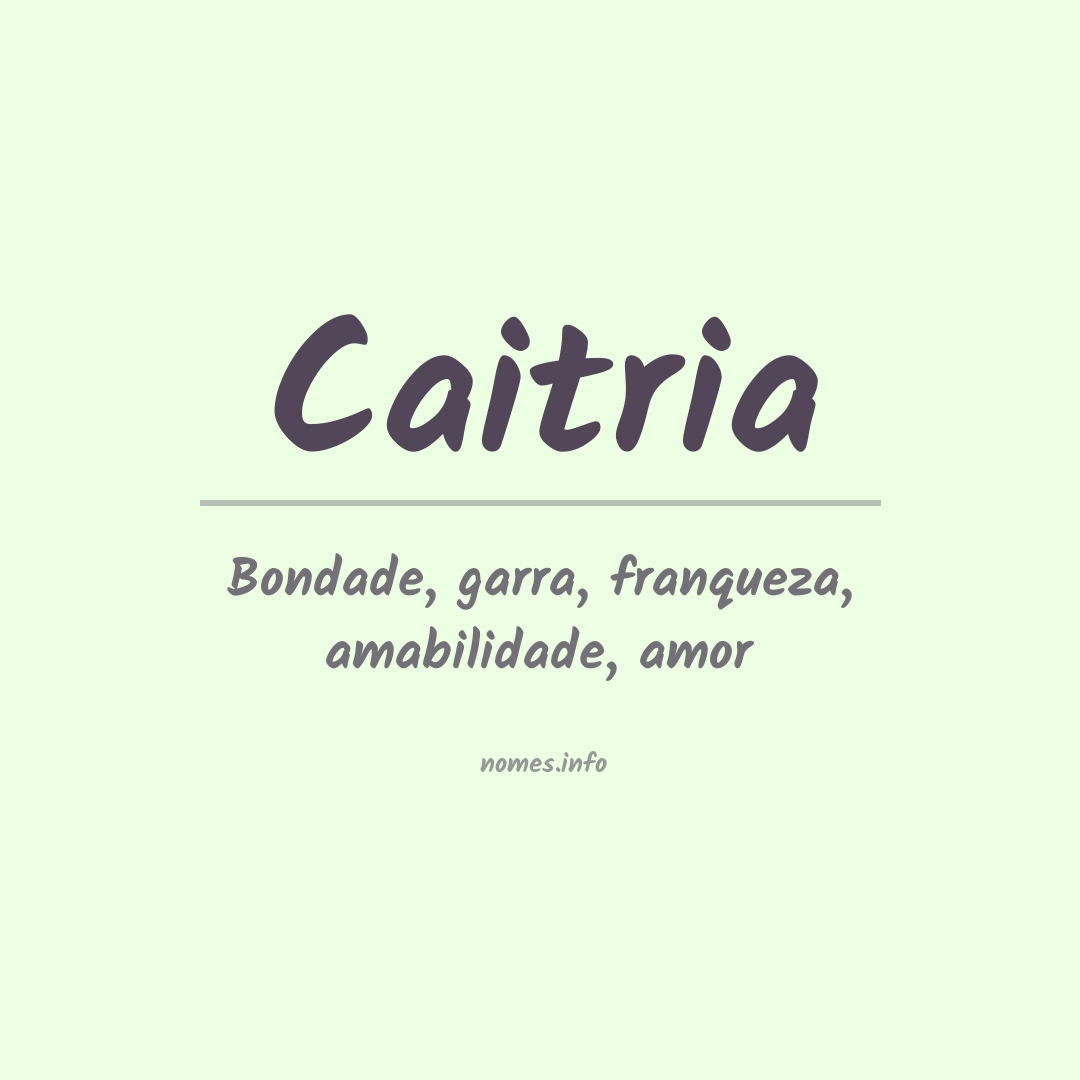 Significado do nome Caitria