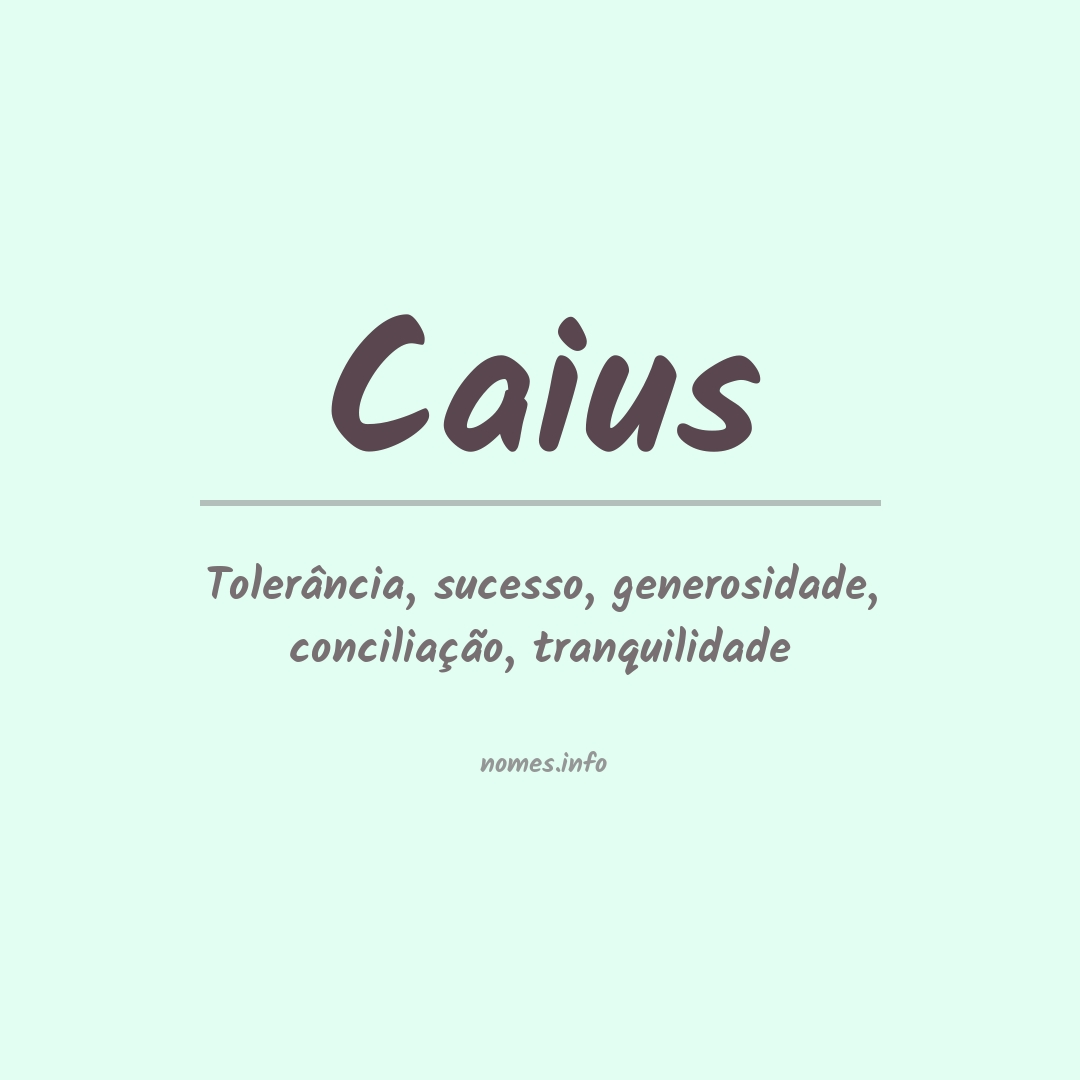 Significado do nome Caius